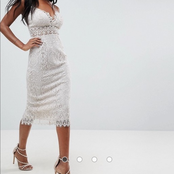 lace cami midi dress